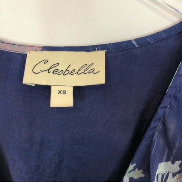 Cleobella Floral Long Sleeve Ruffle Tie Blouse XS - Picture 6 of 12